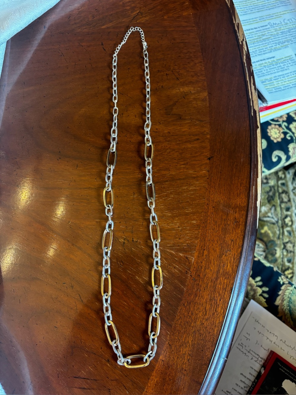 Two-Tone Link Necklace - Silver and Gold, adjustable
